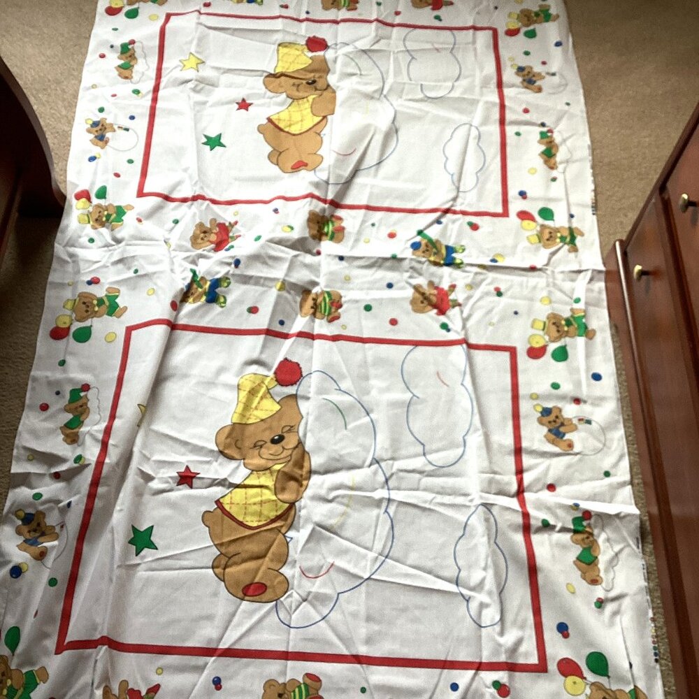Nursery Friends Sleeping Bear 2 Cotton Fabric Panels Sewing Quilting